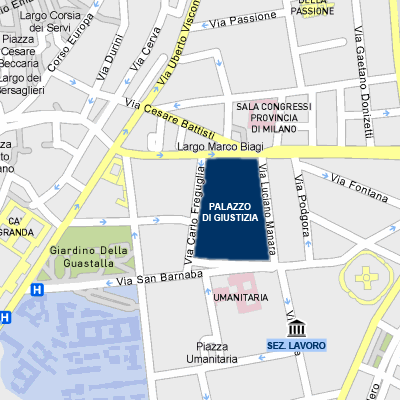 Mappa cartografica di Milano